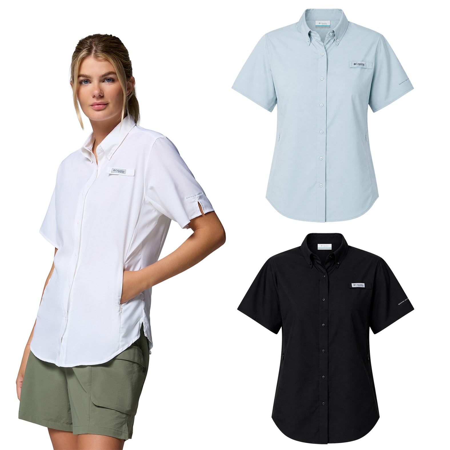 Camisa de Manga Columbia Tamiami Women Mc en color azul