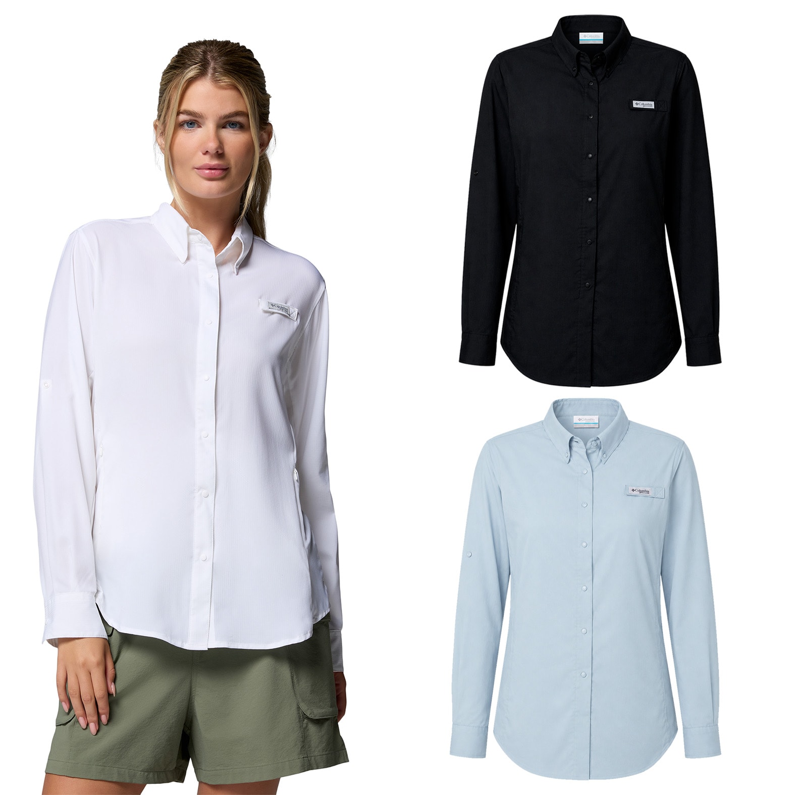 Camisa de Manga Columbia Tamiami Women Ml en color azul