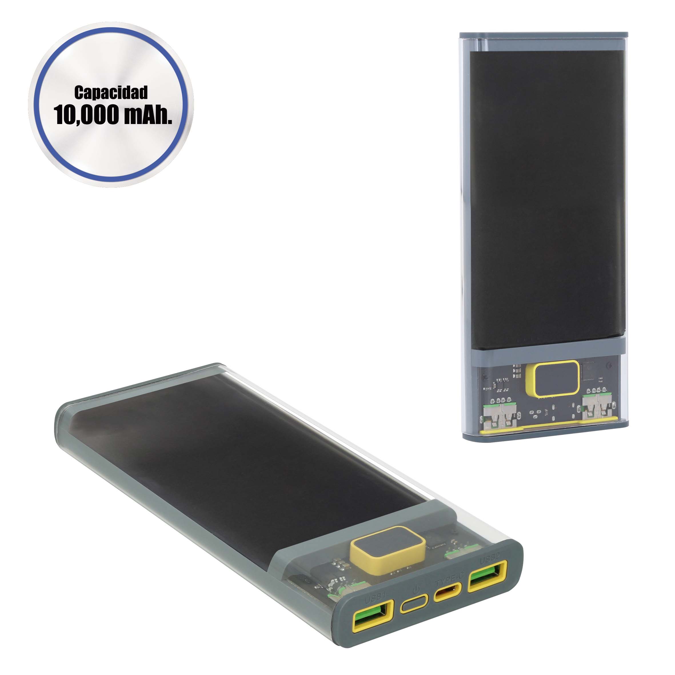 Power Bank Fast en color gris