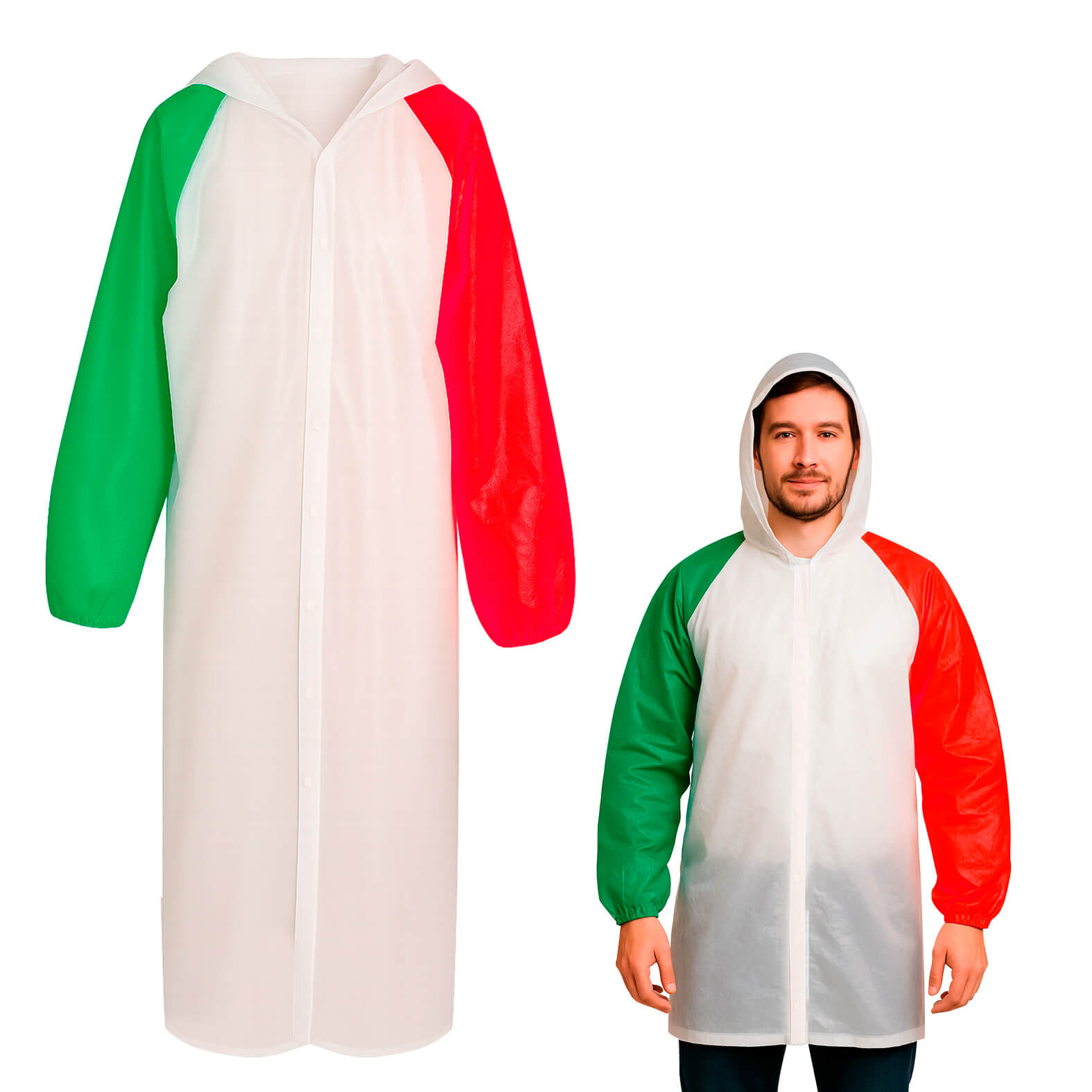 Impermeable Azteca en color tricolor