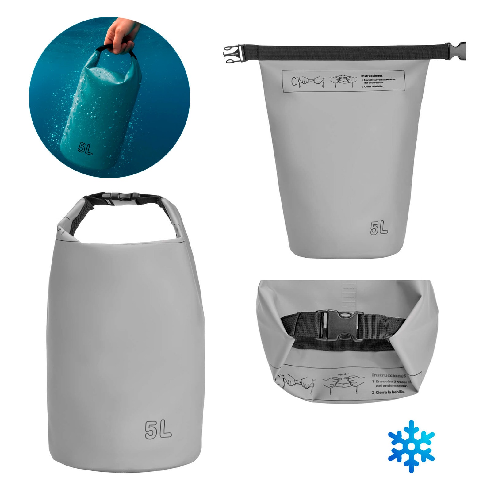 Hielera Baker en color gris