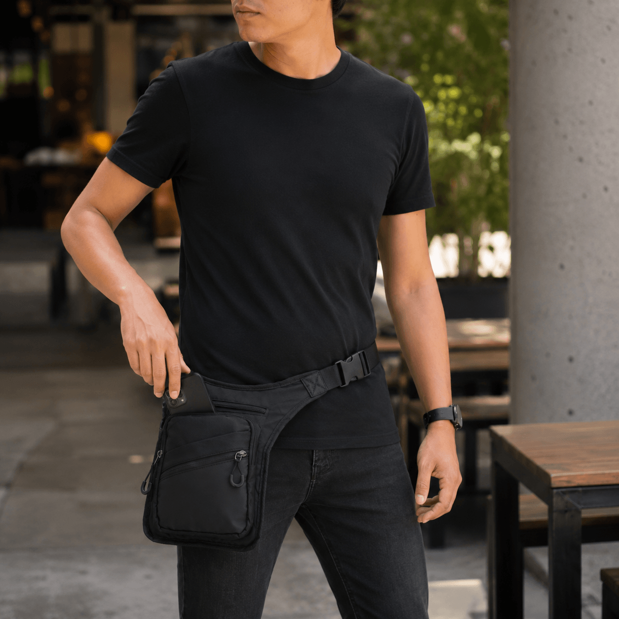 Bolsa de Hombro Vin en color negro