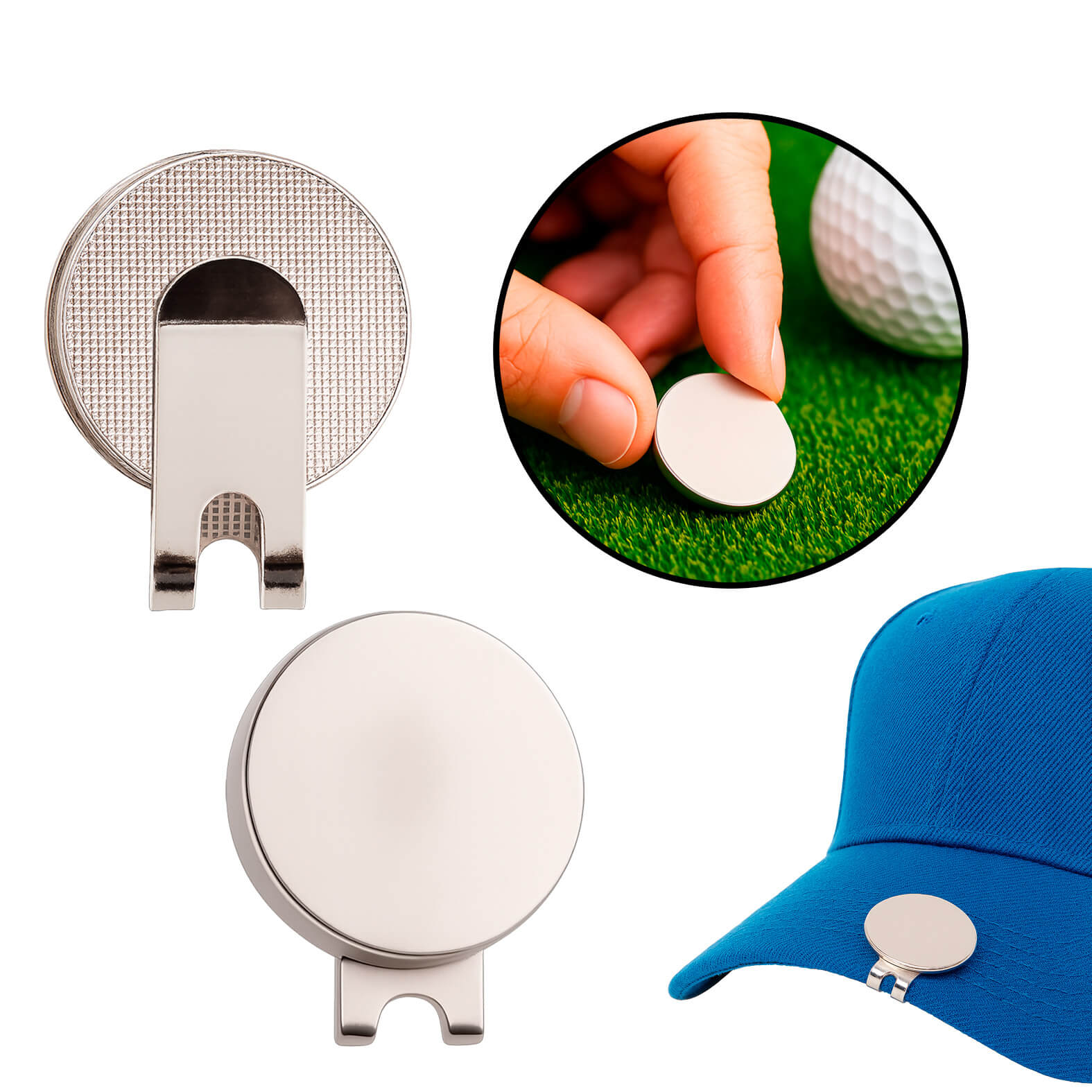 Marcador de Golf Divot en color plata