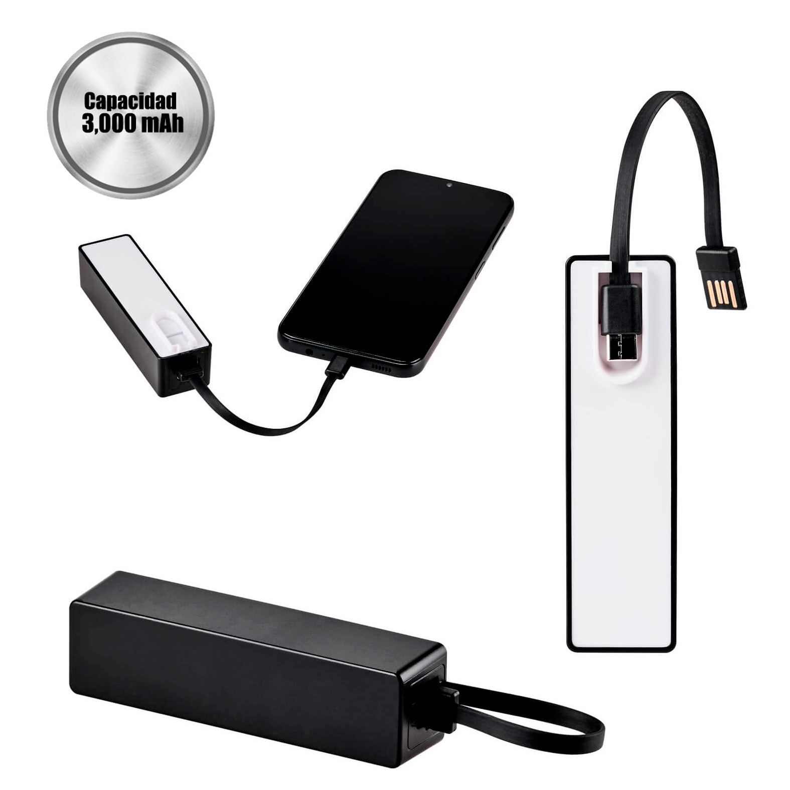 Power Bank Voor en color negro