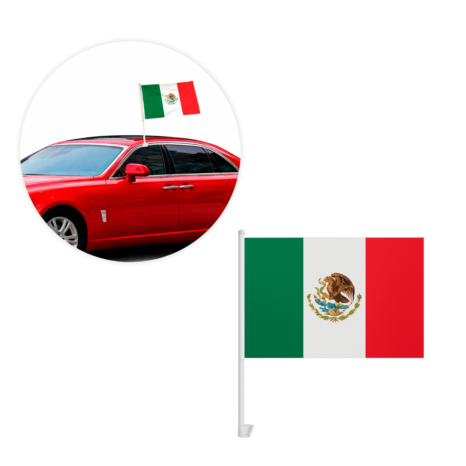 Bandera para Auto Banderazo en color tricolor