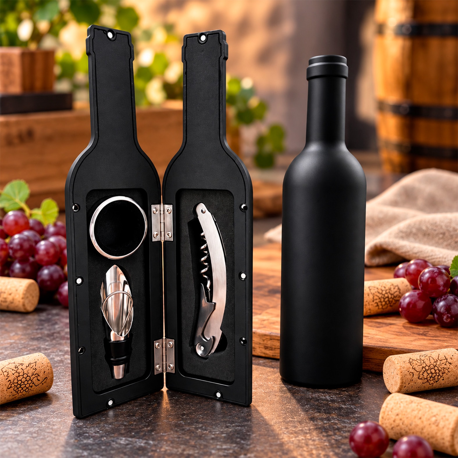 Set de Vino Borgoña en color negro