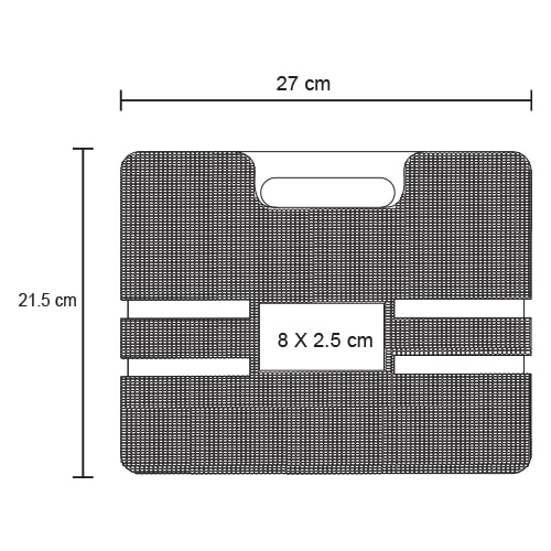 Plantilla con medidas y área de impresión de Set Bob