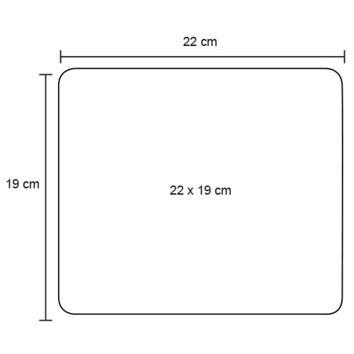 Plantilla con medidas y área de impresión de Mouse Mat