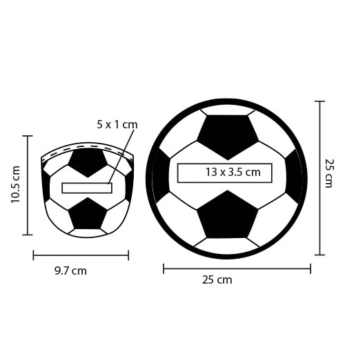 Plantilla con medidas y área de impresión de Frisbee Mark