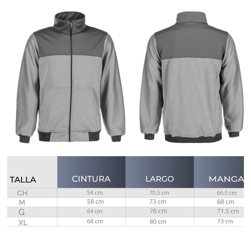 Plantilla con medidas y área de impresión de Chamarra Hoodie