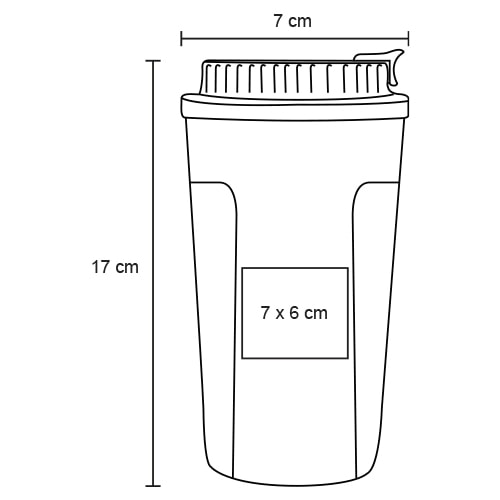 Plantilla con medidas y área de impresión de Termo Macchiato