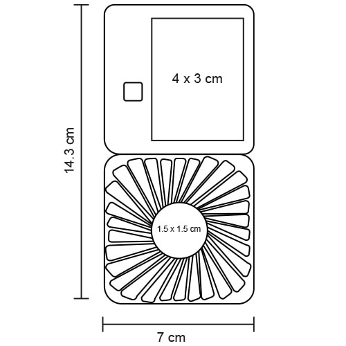 Plantilla con medidas y área de impresión de Ventilador Alisio