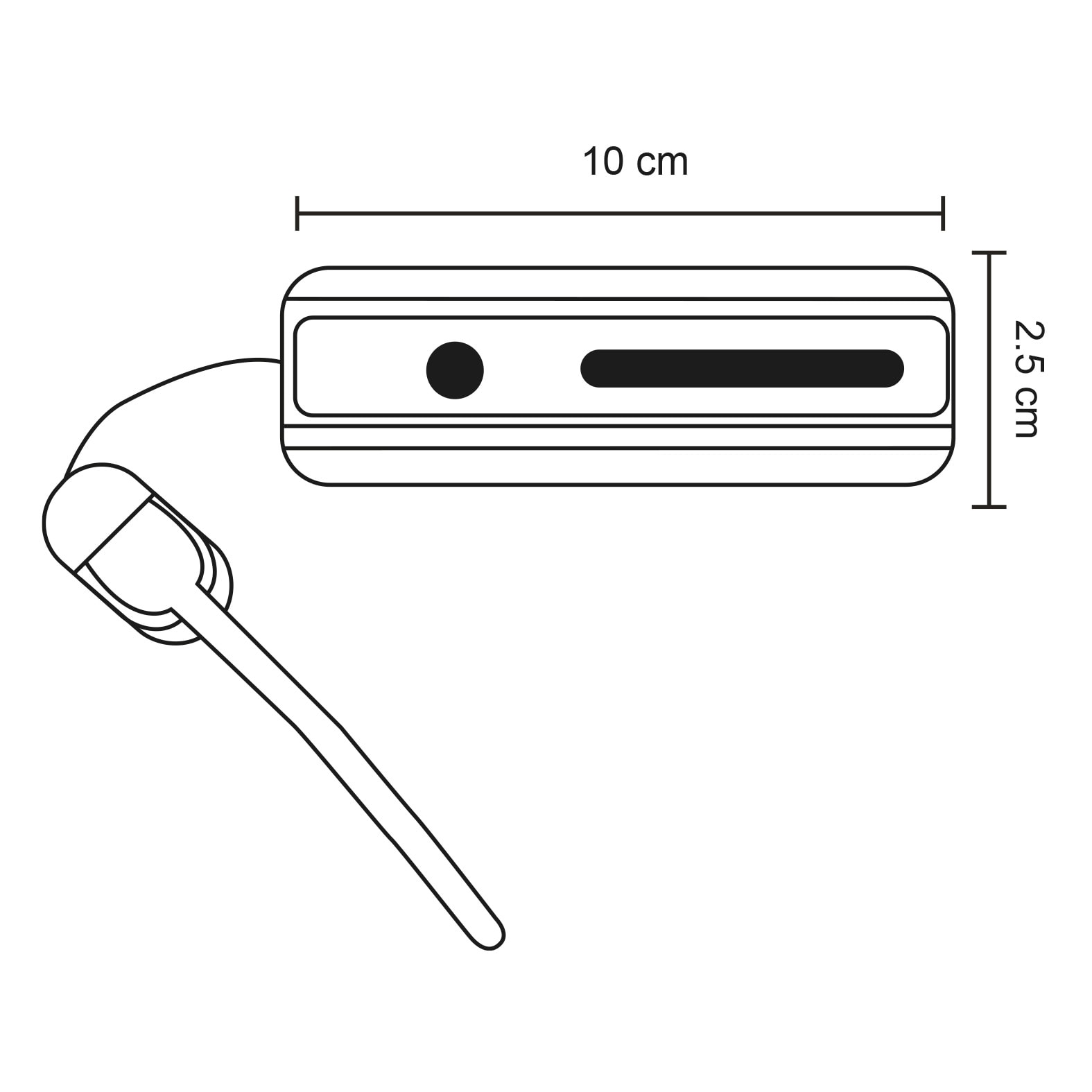 Plantilla con medidas y área de impresión de Power Bank Inti