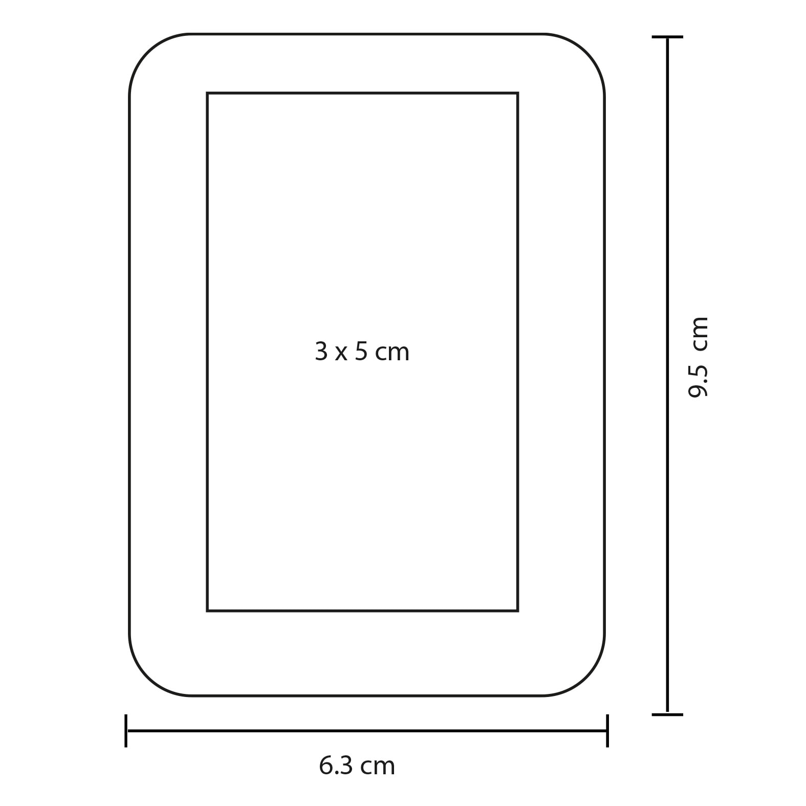 Plantilla con medidas y área de impresión de Power Bank Cisco