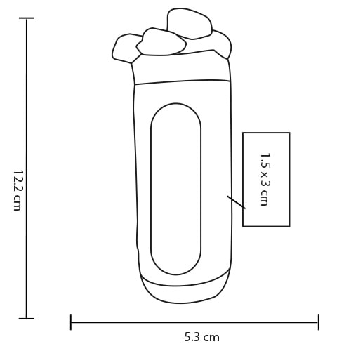Plantilla con medidas y área de impresión de Squishy Happy