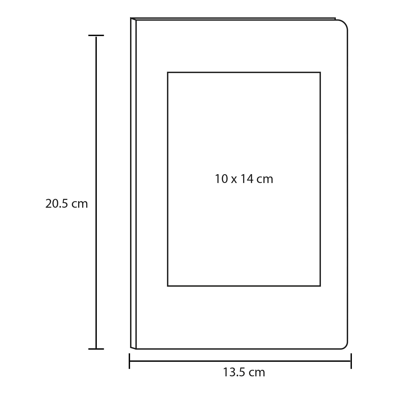 Plantilla con medidas y área de impresión de Libreta Slat