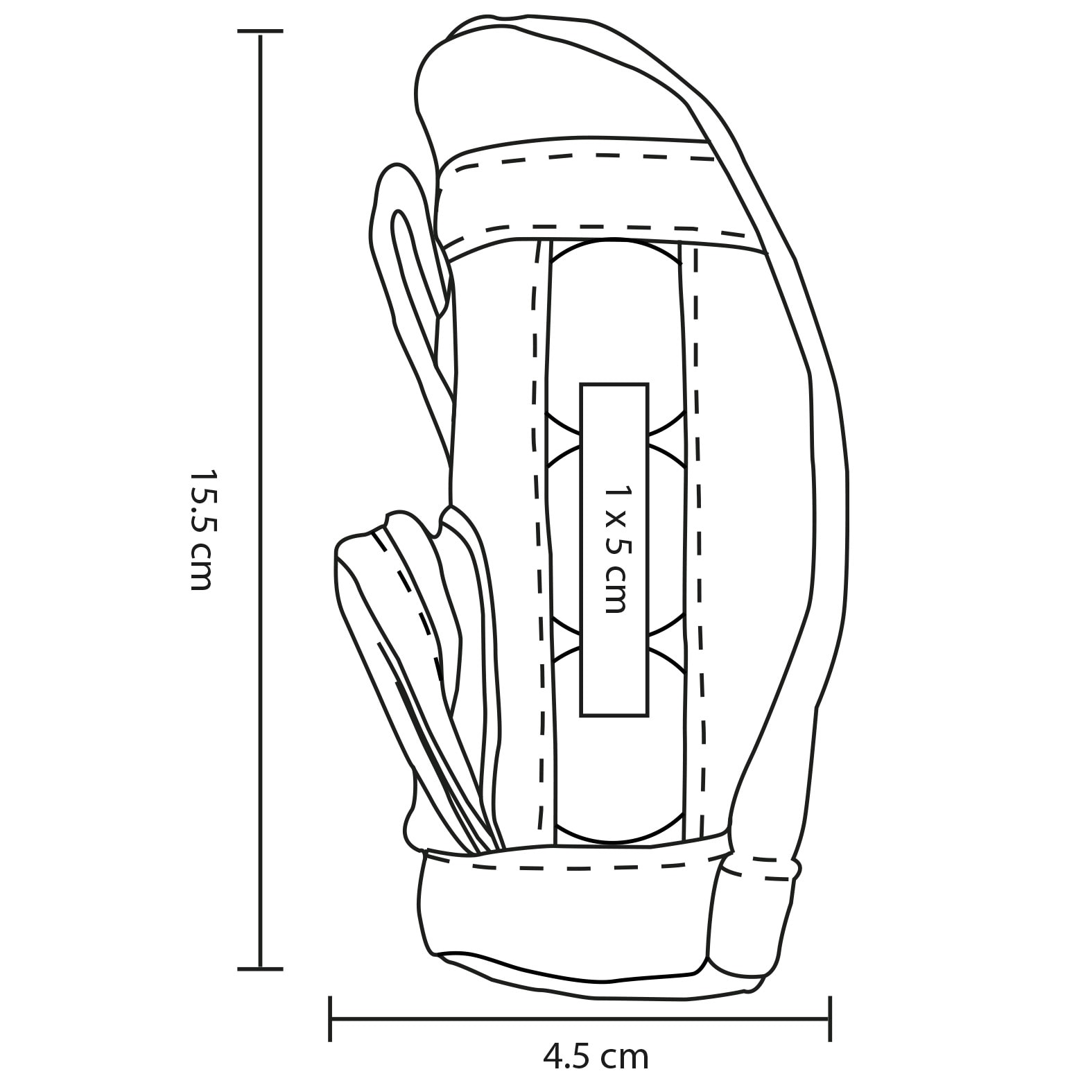 Plantilla con medidas y área de impresión de Bolsa de Golf Rory
