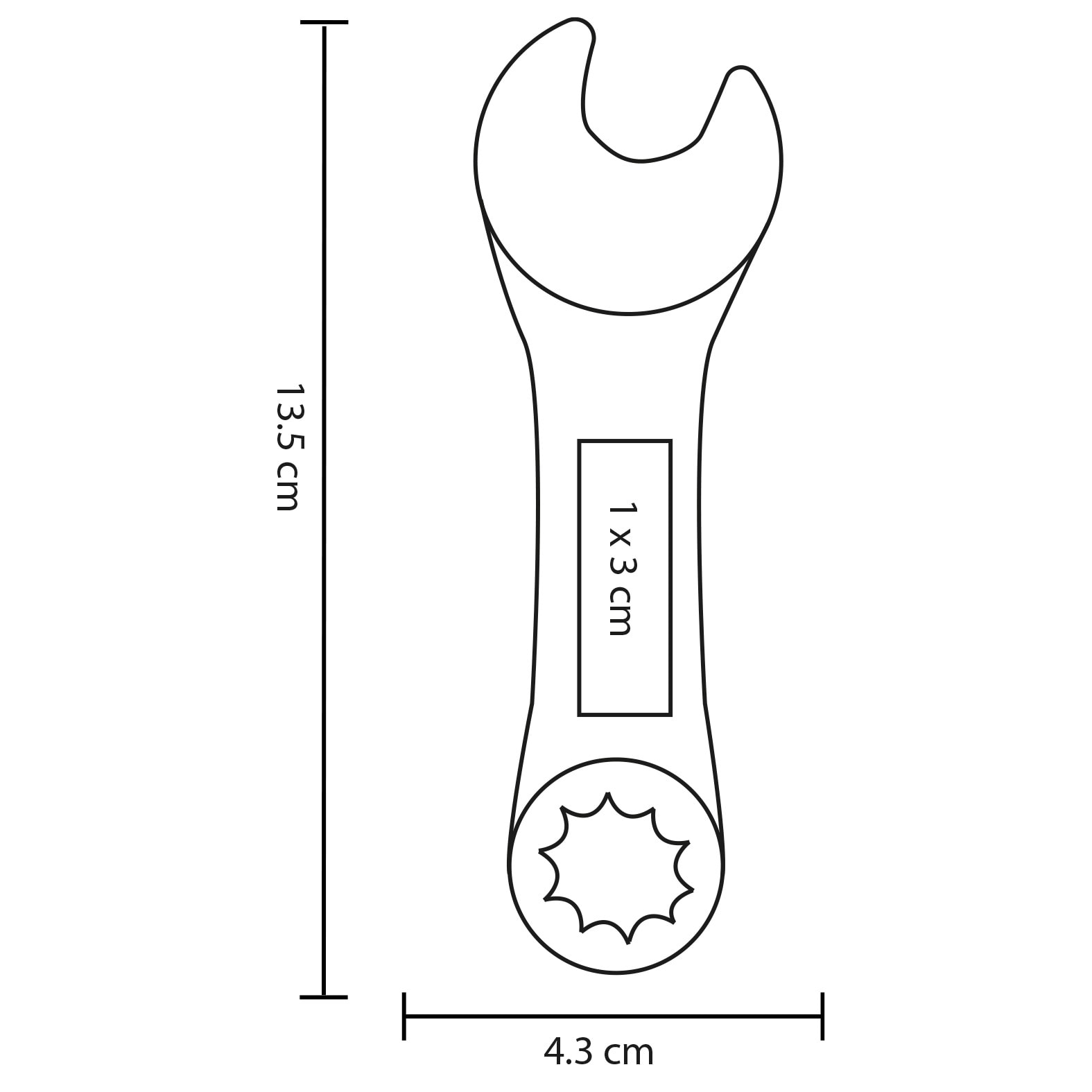 Plantilla con medidas y área de impresión de Squishy Llave