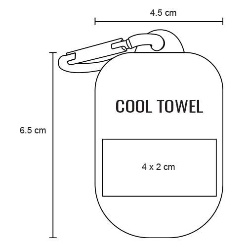 Plantilla con medidas y área de impresión de Porta Toalla Squat