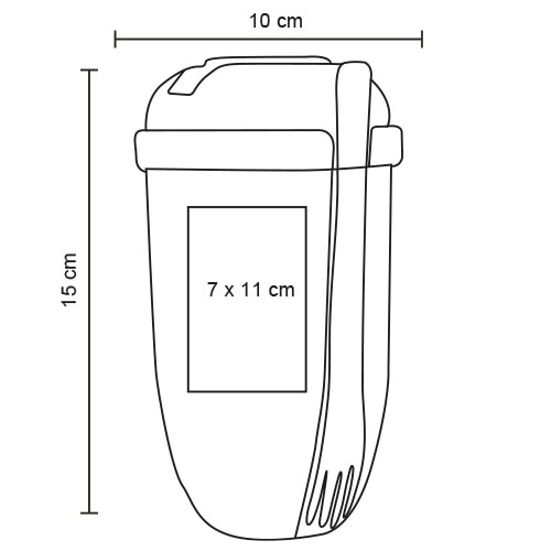 Plantilla con medidas y área de impresión de Vaso Sikil