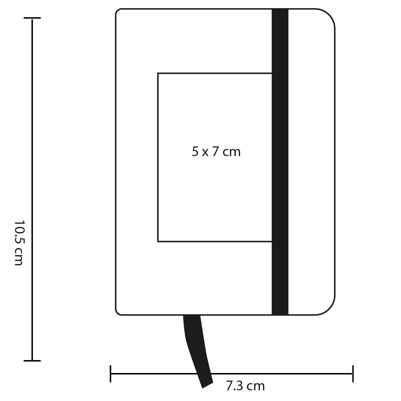 Plantilla con medidas y área de impresión de Libreta Ikari