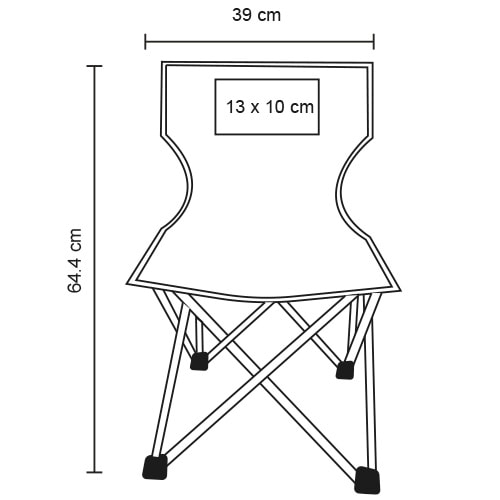 Plantilla con medidas y área de impresión de Mini Silla Stul