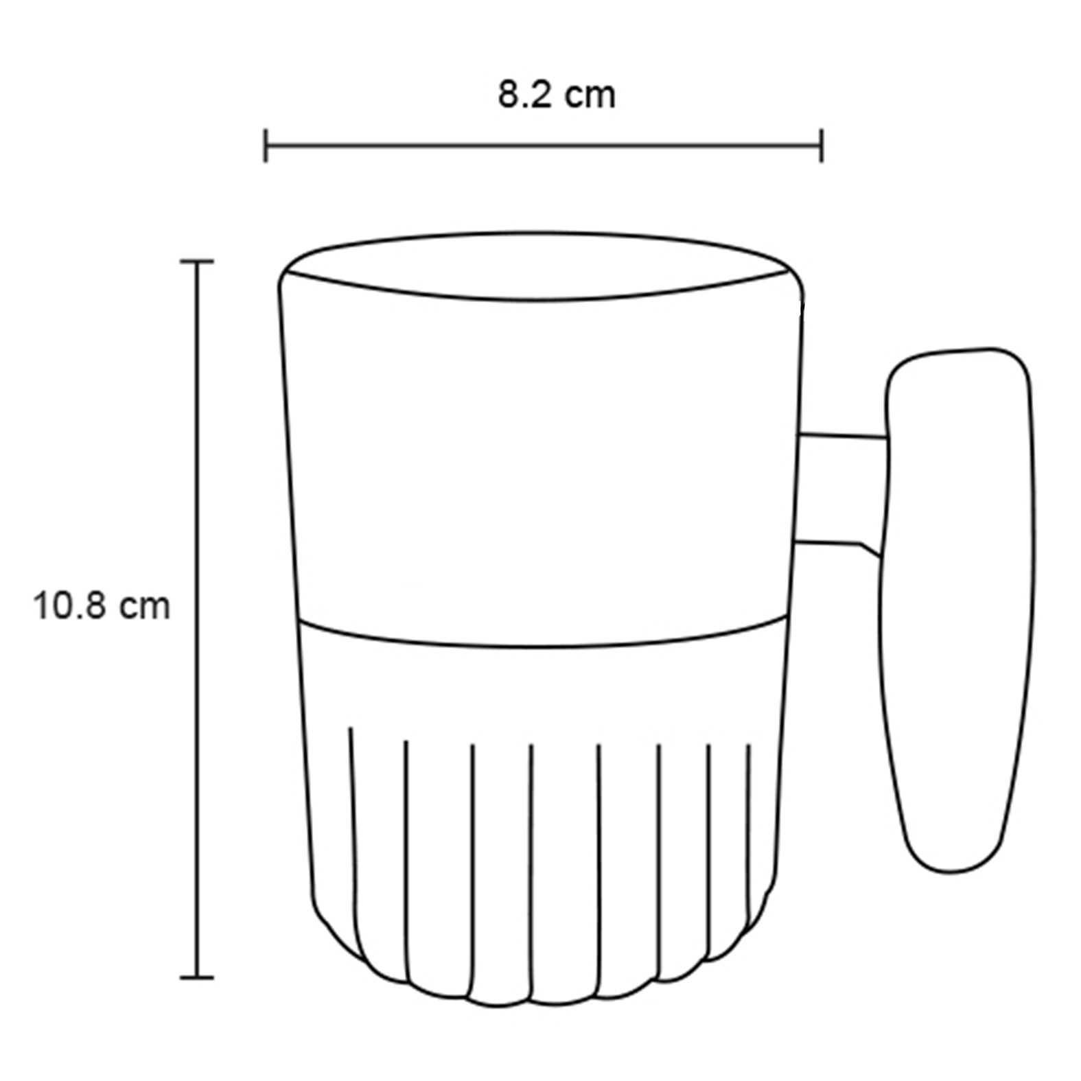 Plantilla con medidas y área de impresión de Taza Lait