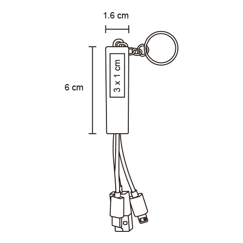 Plantilla con medidas y área de impresión de Cable Buru