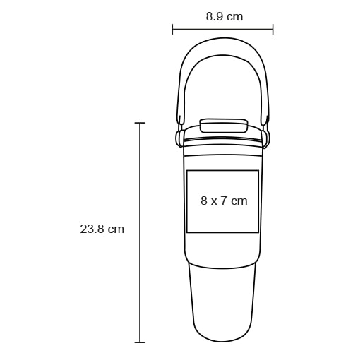 Plantilla con medidas y área de impresión de Termo Matt