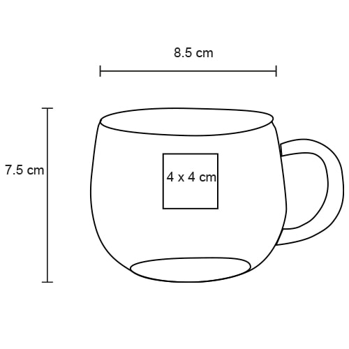 Plantilla con medidas y área de impresión de Taza Joselo