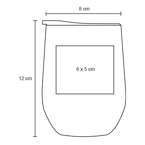 Plantilla con medidas y área de impresión de Termo Flubber