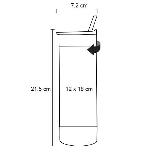Plantilla con medidas y área de impresión de Termo Lumin
