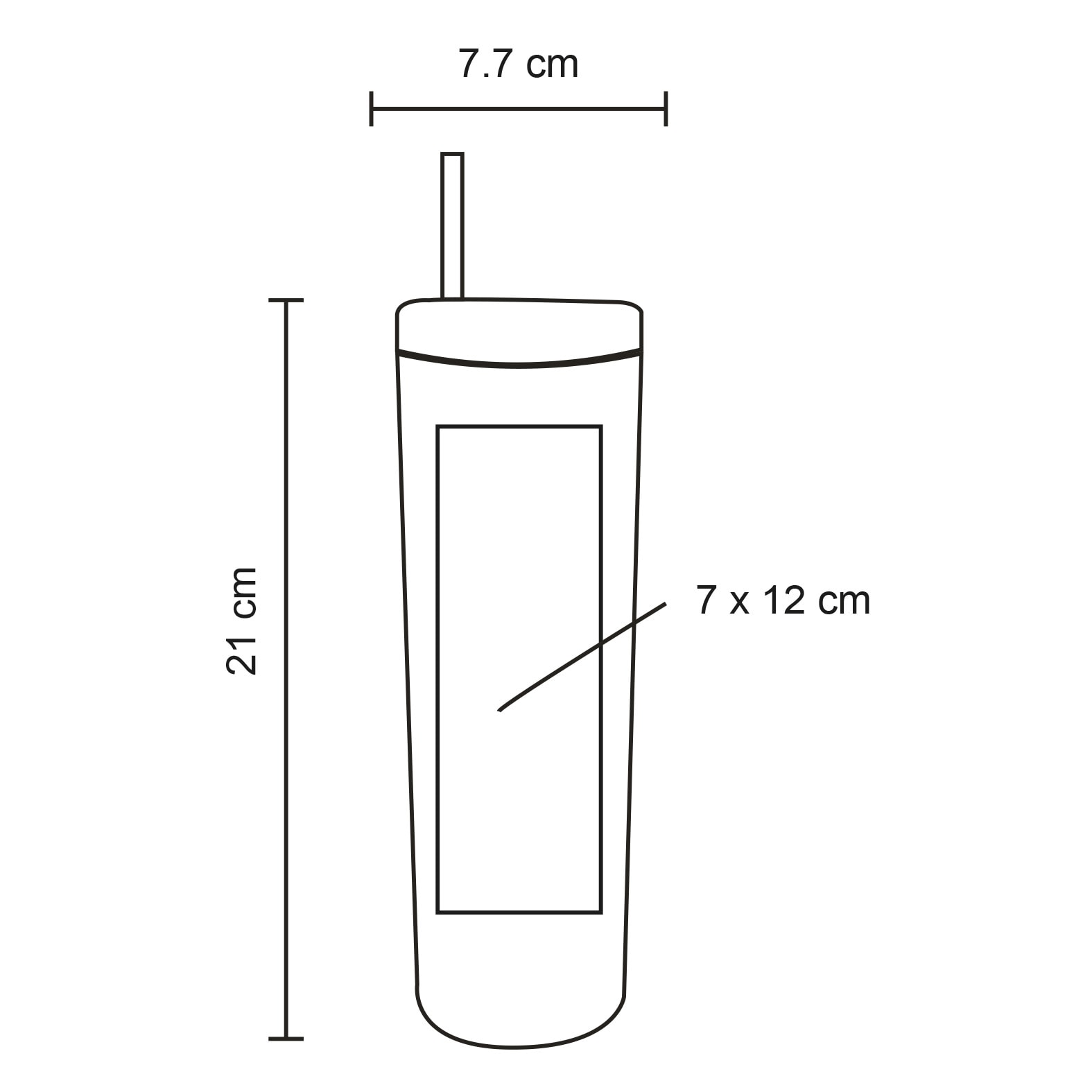 Plantilla con medidas y área de impresión de Vaso Tino