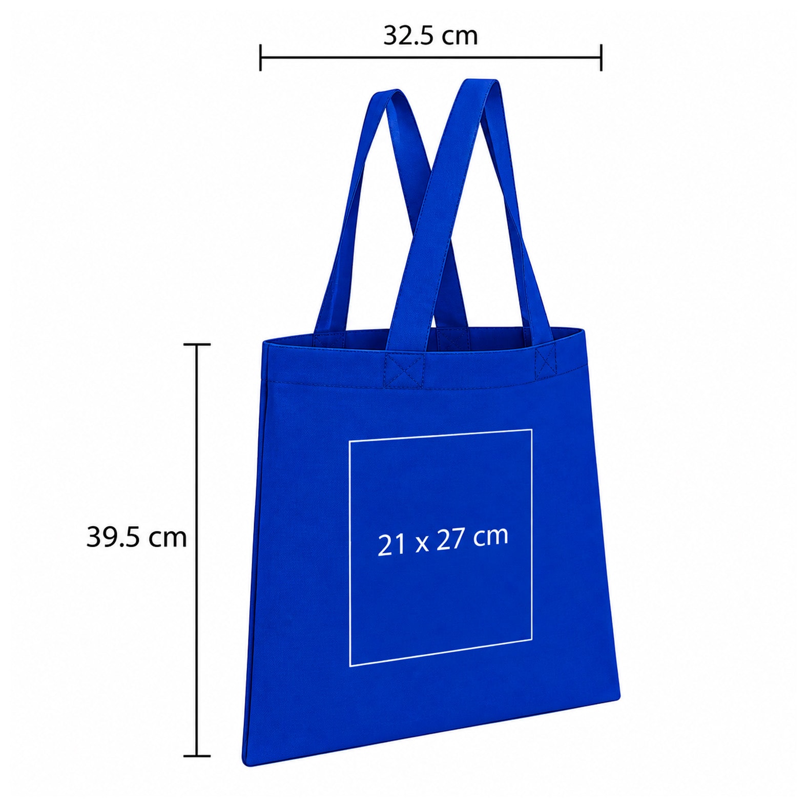 Plantilla con medidas y área de impresión de Bolsa Palma