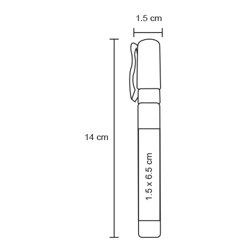 Plantilla con medidas y área de impresión de Gel Roliv