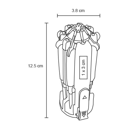 Plantilla con medidas y área de impresión de Multi Octo