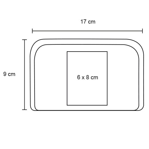 Plantilla con medidas y área de impresión de Set de Herramientas Pocket