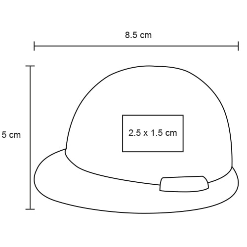 Plantilla con medidas y área de impresión de Casco Cat