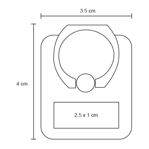 Plantilla con medidas y área de impresión de Popsocket Lash