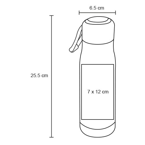 Plantilla con medidas y área de impresión de Termo Bugatti