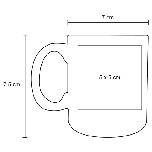 Plantilla con medidas y área de impresión de Taza Moka