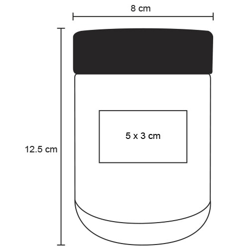 Plantilla con medidas y área de impresión de Porta Latas Lager