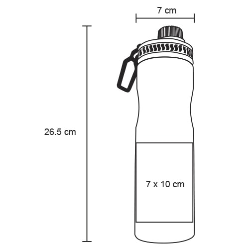 Plantilla con medidas y área de impresión de Cilindro Acqua