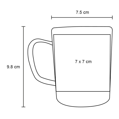 Plantilla con medidas y área de impresión de Taza de Wheat Sahara