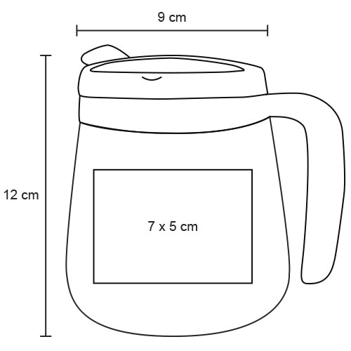 Plantilla con medidas y área de impresión de Taza Bilbao