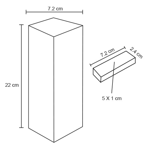 Plantilla con medidas y área de impresión de Torre de Jenga Funix