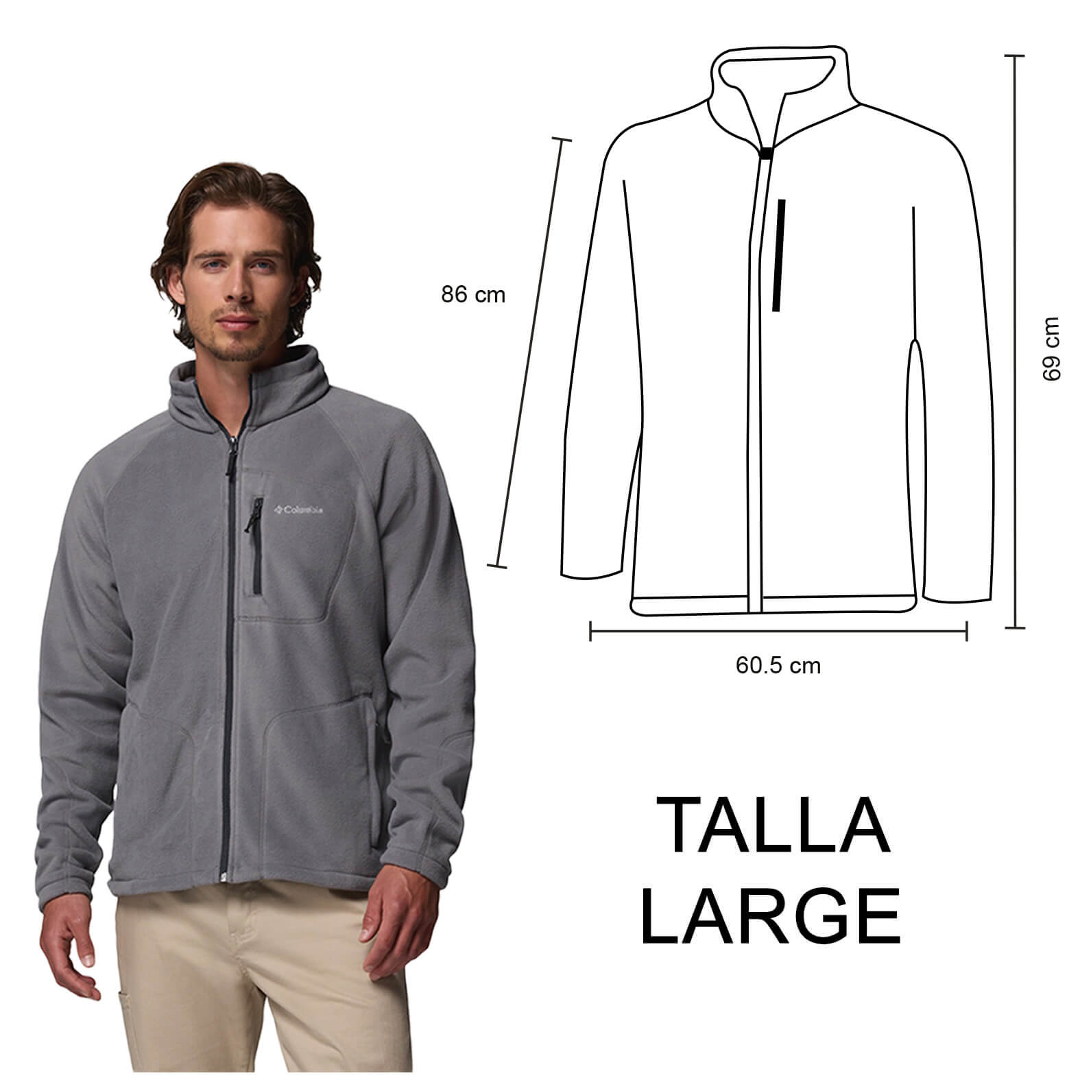 Fleece Polar Columbia Fast Trek en color gris