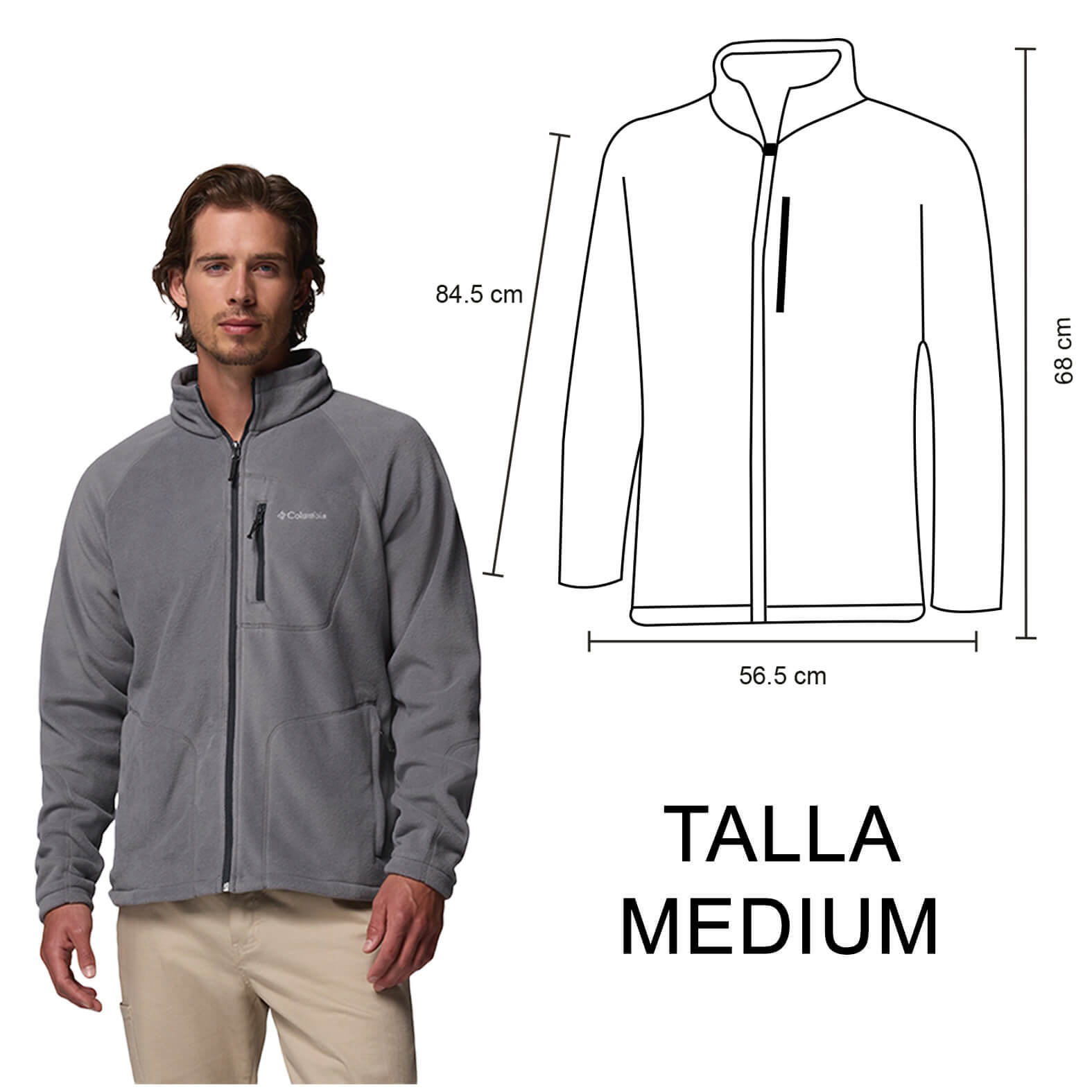 Fleece Polar Columbia Fast Trek en color gris